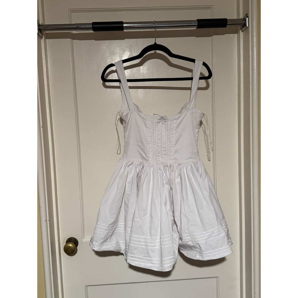 House of CB Natassia Mini Dress‎ White Cotton Corset Ruffle Party - Picture 2 of 4
